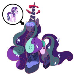 Size: 1600x1600 | Tagged: safe, artist:bearmation, starlight glimmer, pony, unicorn, g4, cloven hooves, crossover, dynamax, female, gigantamax, glowing eyes, macro, pokemon sword and shield, pokémon, simple background, solo, transparent background