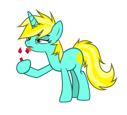 Size: 2200x2000 | Tagged: safe, artist:alfury, oc, oc only, oc:lemondime, pony, unicorn, candy, candy cane, food, full body, high res, png, simple background, solo, sugar cane, tastes like christmas, tongue out, transparent background, yellow mane