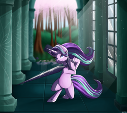 Size: 2800x2500 | Tagged: safe, artist:celes-969, starlight glimmer, pony, unicorn, g4, fantasy class, high res, sword, warrior, weapon