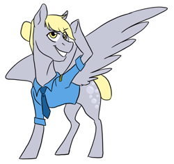 Size: 1000x943 | Tagged: safe, artist:phobicalbino, derpy hooves, pegasus, pony, g4, clothes, female, hair bun, mare, necktie, police officer, police uniform, raised hoof, salute, shirt, simple background, solo, white background