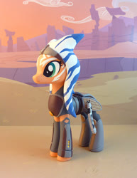 Size: 655x850 | Tagged: safe, artist:krowzivitch, pony, togruta, ahsoka tano, clothes, craft, diorama, female, figurine, fulcrum, lightsaber, mare, ponified, sculpture, solo, standing, star wars, star wars rebels, traditional art, weapon