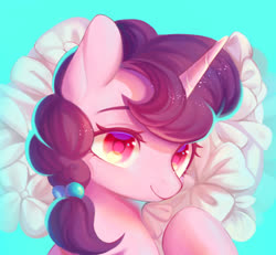 Size: 1300x1200 | Tagged: safe, artist:leafywind, sugar belle, pony, unicorn, g4, bust, colored pupils, cute, female, flower, mare, portrait, solo, sugarbetes