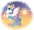 Size: 1600x1404 | Tagged: safe, artist:thehaywaiianhorse, princess celestia, pony, g4, g4.5, my little pony: pony life, chibi, cute, cutelestia, deviantart watermark, female, obtrusive watermark, solo, sun, watermark