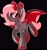 Size: 1600x1715 | Tagged: safe, artist:thehaywaiianhorse, oc, oc only, oc:cherry juice, bat pony, pony, black background, deviantart watermark, female, mare, obtrusive watermark, simple background, solo, watermark