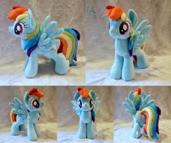Size: 1280x1069 | Tagged: safe, artist:fire-topaz, rainbow dash, pegasus, pony, g4, female, irl, mare, photo, plushie, solo, spread wings, wings