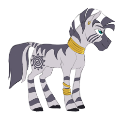 Size: 2000x2000 | Tagged: safe, artist:phobicalbino, zecora, pony, zebra, g4, ear piercing, earring, female, high res, jewelry, leg rings, mare, neck rings, piercing, simple background, solo, white background