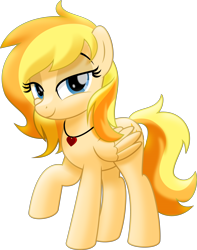 Size: 5000x6338 | Tagged: safe, artist:jhayarr23, oc, oc only, oc:wingblossom, oc:wingy, pegasus, pony, 2020 community collab, derpibooru community collaboration, female, heart, heart necklace, jewelry, lidded eyes, looking at you, mare, movie accurate, necklace, simple background, smiling, solo, transparent background