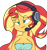 Size: 1132x1200 | Tagged: source needed, safe, artist:treble clefé, sunset shimmer, human, equestria girls, g4, breasts, busty sunset shimmer, female, gamer sunset, headphones, headset, simple background, smugset shimmer, solo, transparent background, writing
