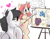 Size: 950x750 | Tagged: safe, artist:cosmalumi, oc, oc:arcane word, oc:domino, pegasus, pony, unicorn, fanfic:friendship is optimal, female, lecture, male, oc x oc, shipping, straight, trans female