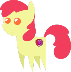 Size: 1785x1791 | Tagged: safe, artist:estories, edit, editor:slayerbvc, apple bloom, earth pony, pony, g4, accessory-less edit, cropped, female, filly, missing accessory, pointy ponies, simple background, smiling, solo, transparent background, vector
