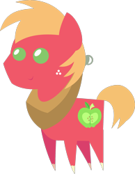 Size: 1520x1958 | Tagged: safe, artist:estories, editor:slayerbvc, big macintosh, earth pony, pony, g4, cropped, male, pointy ponies, simple background, smiling, solo, stallion, transparent background, vector