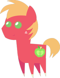 Size: 1520x1958 | Tagged: safe, artist:estories, edit, editor:slayerbvc, big macintosh, earth pony, pony, g4, accessory-less edit, cropped, male, missing accessory, pointy ponies, simple background, smiling, solo, stallion, transparent background, vector
