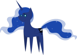 Size: 4881x3485 | Tagged: safe, artist:estories, edit, editor:slayerbvc, princess luna, alicorn, pony, g4, accessory-less edit, cropped, female, mare, missing accessory, pointy ponies, simple background, smiling, solo, transparent background