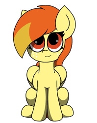 Size: 949x1200 | Tagged: safe, artist:snowcario, oc, oc only, oc:lemon drop, pegasus, pony, 2020 community collab, derpibooru community collaboration, closed mouth, female, freckles, simple background, sitting, solo, transparent background, wings