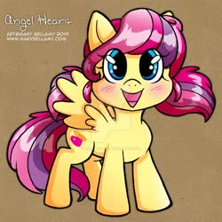 Size: 600x600 | Tagged: safe, artist:marybellamy, oc, oc only, oc:angel heart, pegasus, pony, deviantart watermark, obtrusive watermark, solo, watermark, zorichan