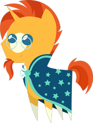 Size: 1491x1961 | Tagged: safe, artist:estories, editor:slayerbvc, sunburst, pony, unicorn, g4, clothes, coat markings, cropped, glasses, male, pointy ponies, robe, simple background, smiling, socks (coat markings), solo, stallion, sunburst's cloak, sunburst's glasses, transparent background, vector