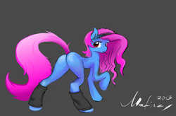 Size: 3200x2100 | Tagged: safe, artist:mafinzy, oc, oc only, earth pony, pony, blank flank, butt, cigarette, female, hairband, high res, leg warmers, looking back, mare, plot, raised hoof, smoking, solo