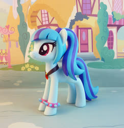 Size: 826x850 | Tagged: safe, artist:krowzivitch, sonata dusk, pony, g4, craft, diorama, equestria girls ponified, female, figurine, irl, jewelry, mare, necklace, photo, ponified, sculpture, solo, spiked wristband, standing, traditional art, wristband