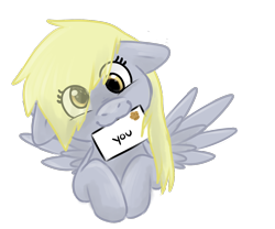 Size: 1200x1000 | Tagged: safe, artist:thesilliestwilly, derpy hooves, pegasus, pony, g4, bust, eye clipping through hair, female, letter, mare, mouth hold, simple background, solo, transparent background