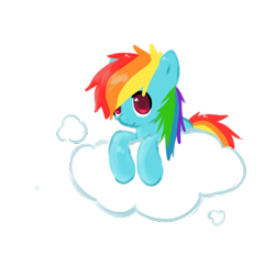 Size: 478x443 | Tagged: safe, artist:thesilliestwilly, rainbow dash, pegasus, pony, g4, cloud, colored pupils, cute, female, lying on a cloud, mare, simple background, solo, transparent background