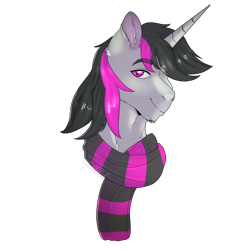 Size: 1600x1600 | Tagged: safe, artist:hazelthedevil, oc, oc only, pony, unicorn, clothes, scarf, simple background, solo, transparent background