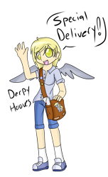 Size: 2975x4900 | Tagged: safe, artist:applejack-lover-fan, derpy hooves, human, g4, female, humanized, mailmare, simple background, solo, transparent background