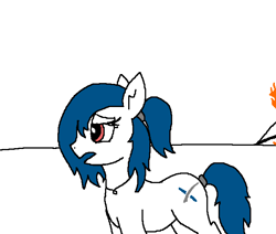 Size: 652x553 | Tagged: safe, oc, oc only, oc:spacexpone, earth pony, pony, cyoa, fire, simple background, solo, white background