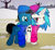 Size: 3600x3300 | Tagged: safe, artist:agkandphotomaker2000, dj pon-3, vinyl scratch, oc, oc:pony video maker, pegasus, pony, unicorn, g4, canon x oc, feather jacket, high res, park, snow, snowfall, snowflake, videoscratch, walking, winter hat