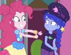 Size: 720x557 | Tagged: safe, edit, edited screencap, screencap, pinkie pie, space camp, equestria girls, equestria girls series, five lines you need to stand in, g4, cropped, outhouse