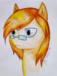 Size: 3240x4320 | Tagged: safe, artist:0okami-0ni, oc, oc only, pony, glasses, solo, traditional art