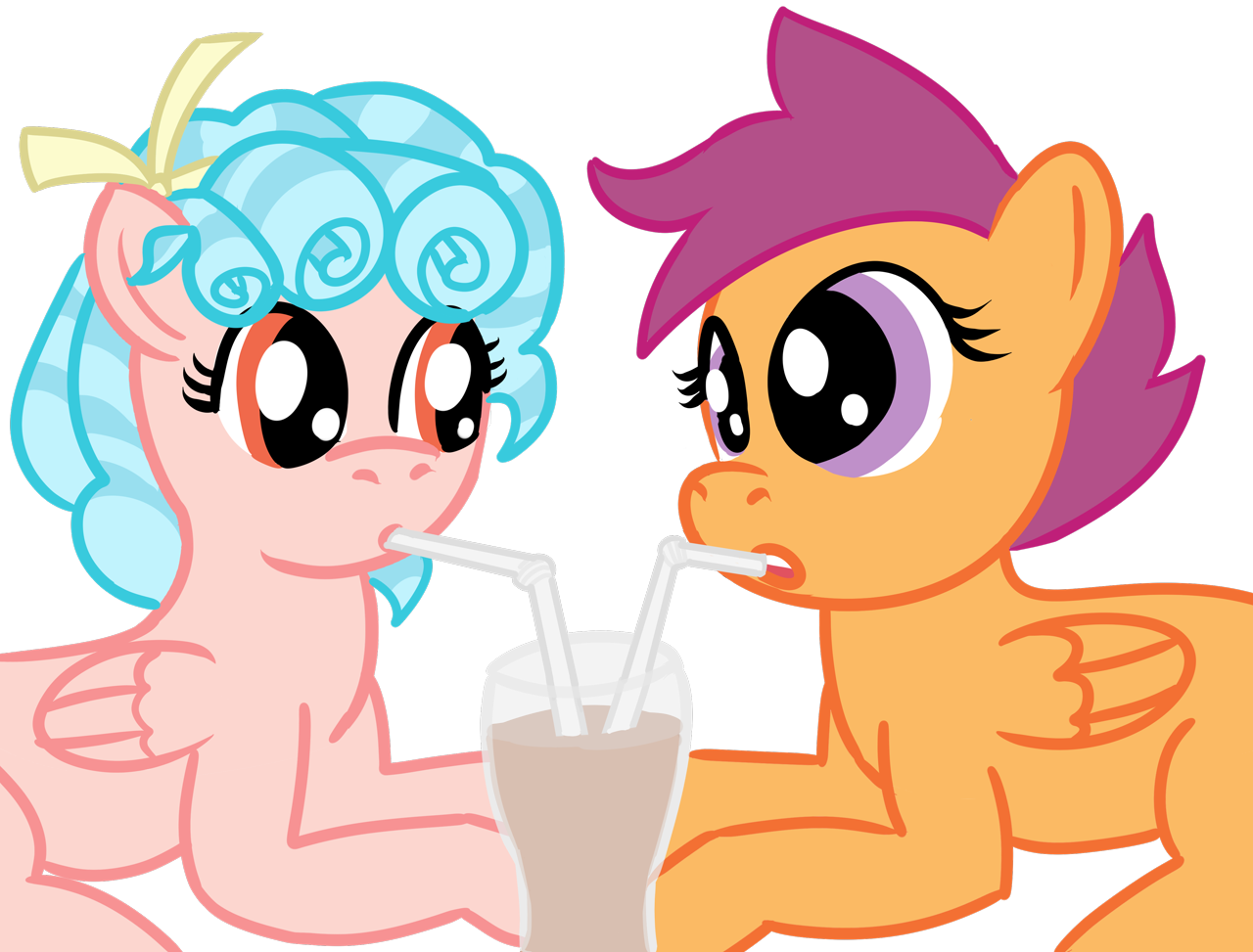 Лесбиянки молоко. Пони милкшейк. Cozy Glow and Scootaloo. MLP Chocolate Milk. Yummy Shake Pony.