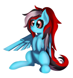 Size: 2100x2240 | Tagged: safe, artist:mars ultor, oc, oc only, oc:scarlett skye, pegasus, pony, 2020 community collab, derpibooru community collaboration, cute, female, high res, simple background, sitting, solo, transparent background, wings