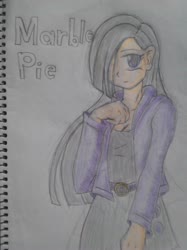 Size: 1024x1366 | Tagged: safe, artist:a.s.e, marble pie, human, g4, clothes, drawing, female, humanized, sketch, solo, traditional art
