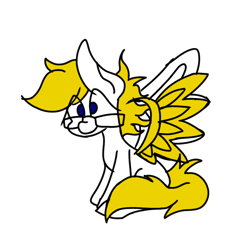 Size: 828x800 | Tagged: safe, artist:treble clefé, oc, oc only, oc:gizmo gears, pegasus, pony, glasses, hidden cutie mark, metal wing, requested art, simple background, sitting, solo, transparent background, vector