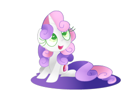 Size: 1400x1000 | Tagged: safe, artist:andromedasparkz, sweetie belle, pony, unicorn, g4, colored pupils, cute, diasweetes, female, filly, open mouth, simple background, sitting, solo, transparent background