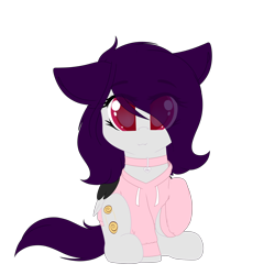 Size: 3000x3000 | Tagged: safe, artist:xcinnamon-twistx, oc, oc only, oc:cinnamon twist, cat, cat pony, original species, pegasus, pony, :3, chibi, clothes, collar, cute, female, high res, hoodie, looking at you, name tag, pegasus oc, simple background, solo, transparent background, wide eyes
