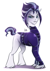 Size: 2061x2965 | Tagged: safe, artist:lavendersweet69, snow hope, earth pony, pony, fake it 'til you make it, g4, background pony, goth, high res, male, simple background, solo, stallion, unshorn fetlocks, white background