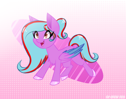 Size: 1400x1100 | Tagged: safe, artist:celes-969, oc, oc only, oc:star beats, pegasus, pony, fangs, happy, solo