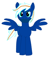 Size: 1158x1392 | Tagged: safe, artist:lukington17, oc, oc only, oc:electric blue, pegasus, pony, 2020 community collab, derpibooru community collaboration, looking at you, male, photo, simple background, solo, transparent background, wings
