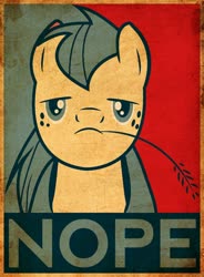 Size: 900x1224 | Tagged: safe, big macintosh, earth pony, pony, g4, colored, food, hope poster, male, meme, nope, stallion, wheat