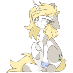Size: 2048x2048 | Tagged: safe, artist:cinnamontee, oc, oc only, oc:tegan, pony, unicorn, ear piercing, earring, female, floppy ears, high res, jewelry, looking away, mare, piercing, simple background, solo, transparent background