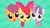 Size: 1280x720 | Tagged: safe, artist:looneytunerian, screencap, apple bloom, scootaloo, sweetie belle, earth pony, pegasus, pony, unicorn, g4, adorabloom, cartoon intro, cute, cutealoo, cutie mark crusaders, diasweetes, head only, photo