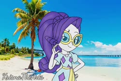 Size: 1078x720 | Tagged: safe, rarity, equestria girls, equestria girls series, g4, i'm on a yacht, spring breakdown, spoiler:eqg series (season 2), clothes, dress, female, lidded eyes, solo, sunglasses