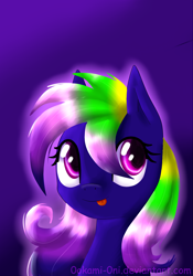 Size: 2100x3000 | Tagged: safe, artist:0okami-0ni, oc, oc only, oc:aurora, pony, bust, happy, high res, simple background, solo
