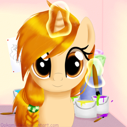 Size: 3000x3000 | Tagged: safe, artist:0okami-0ni, oc, oc only, pony, brush, bust, high res, solo