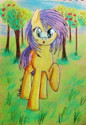 Size: 1407x2048 | Tagged: safe, artist:0okami-0ni, oc, oc only, butterfly, pony, solo, traditional art, tree