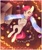 Size: 1820x2160 | Tagged: safe, artist:roole, roseluck, earth pony, pony, g4, behaving like a cat, candy, candy cane, chest fluff, christmas ornament, collar, commissioner:doom9454, cute, cyrillic, decoration, female, food, garland, mare, on back, pet collar, pet tag, pony pet, purring, rosepet, russian