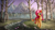 Size: 1920x1080 | Tagged: safe, artist:smg11-on-ddjrb, fluttershy, butterfly, pegasus, pony, g4, birch tree, female, flower, forest, looking at something, mare, mountain, nature, outdoors, raised hoof, river, scenery, solo, stream, tree, water