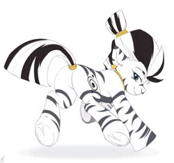 Size: 1280x1200 | Tagged: safe, artist:tigra0118, oc, oc only, pony, zebra, commission, commissions open, female, looking at you, running, solo