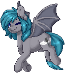 Size: 128x144 | Tagged: safe, artist:ak4neh, oc, oc only, oc:midnight dagger, bat pony, pony, animated, female, gif, mare, pixel art, simple background, solo, transparent background